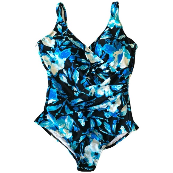 HEAT Swimwear in Blue Floral Pattern Size medium - Picture 1 of 2